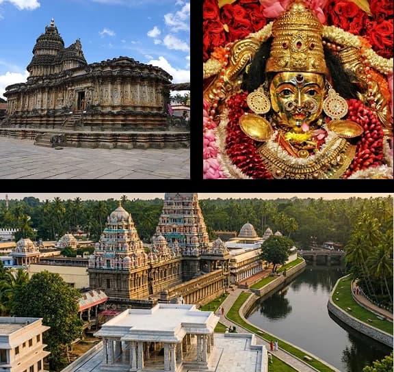 Sringeri temple architecture, Sri Sharadamba and the temple complex beside the Tunga River